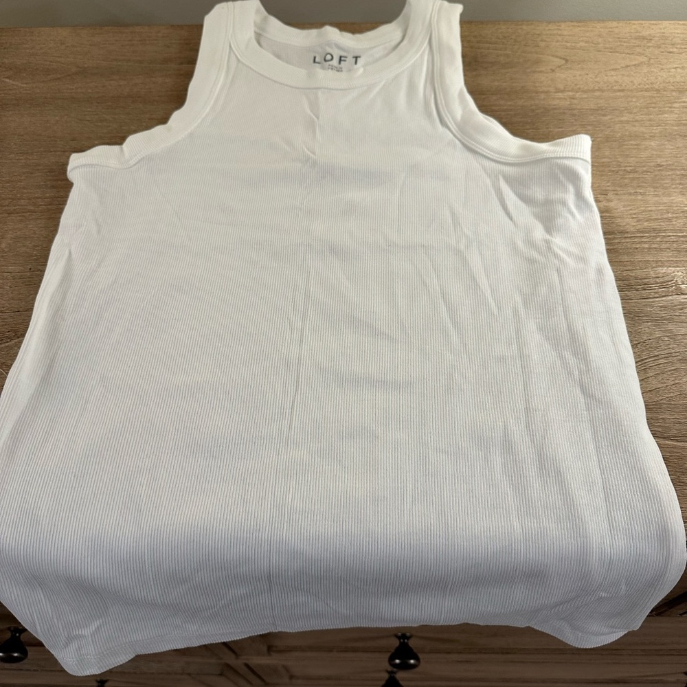 NWT Loft white ribbed tank